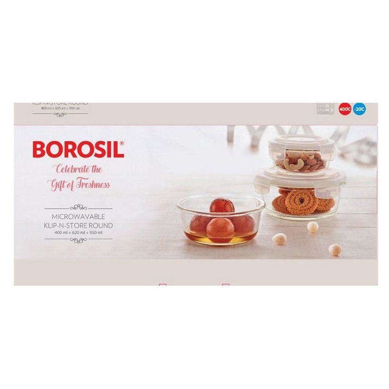 Borosil Round Klip And Store 3 N