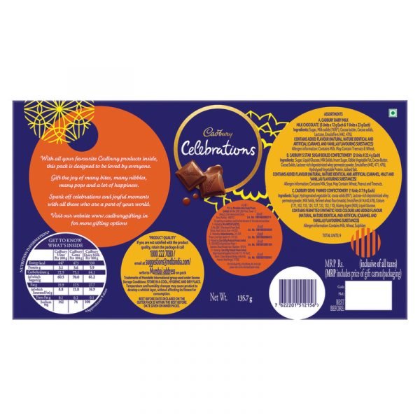 Cadbury Celebration Assorted Chocolates Gift Pack 135.7 g - Image 2