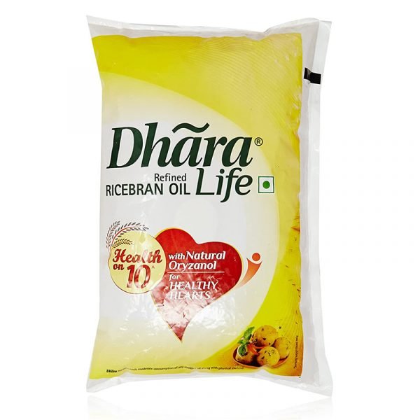 Dhara Ricebran Oil Pouch 1 L