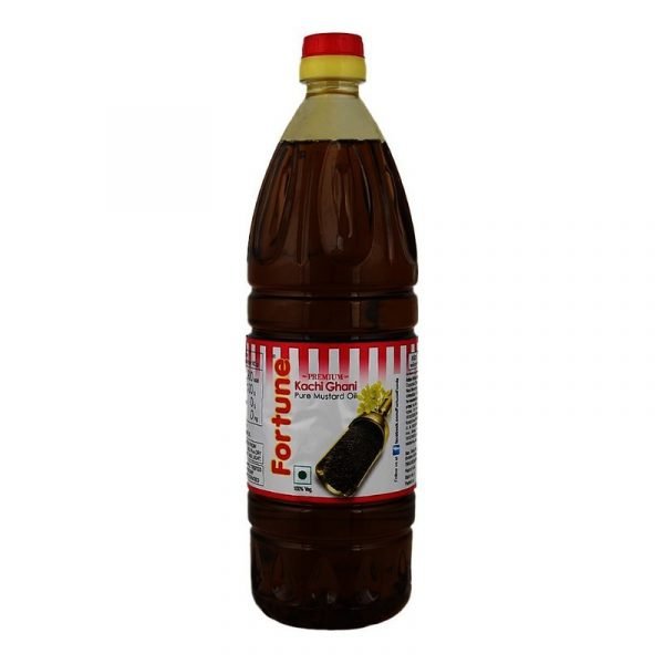Fortune Kachi Ghani Pure Mustard Oil, 1L (Pet Bottle)